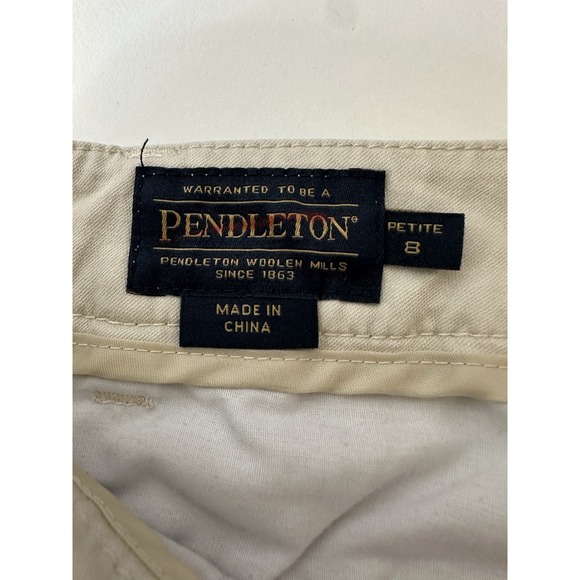 Pendleton Dress Pants Womens Size 8 Petites Beige Career Office Pockets Formal - Picture 3 of 7